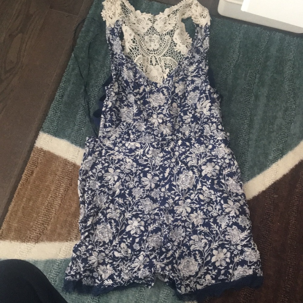 Brand-new floral blue romper